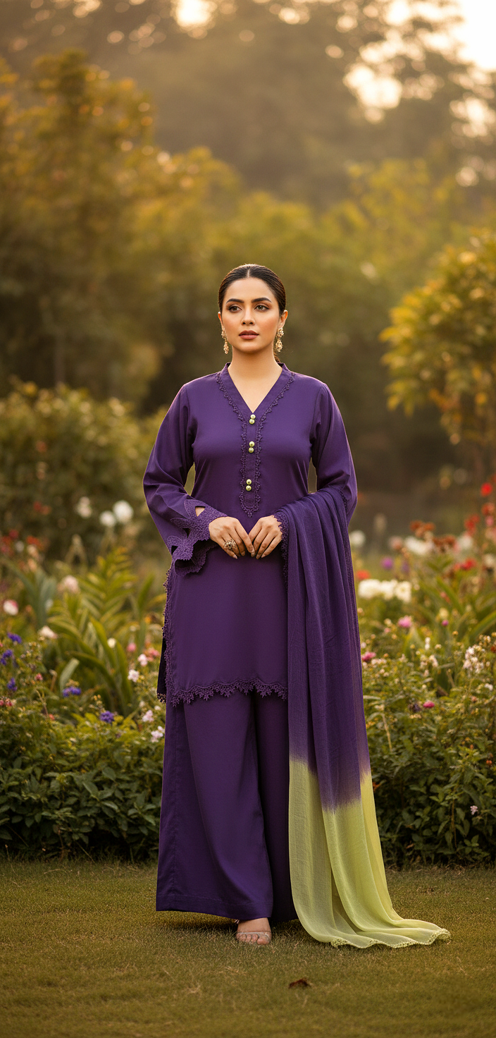 Purple double dye(2pc stichted)