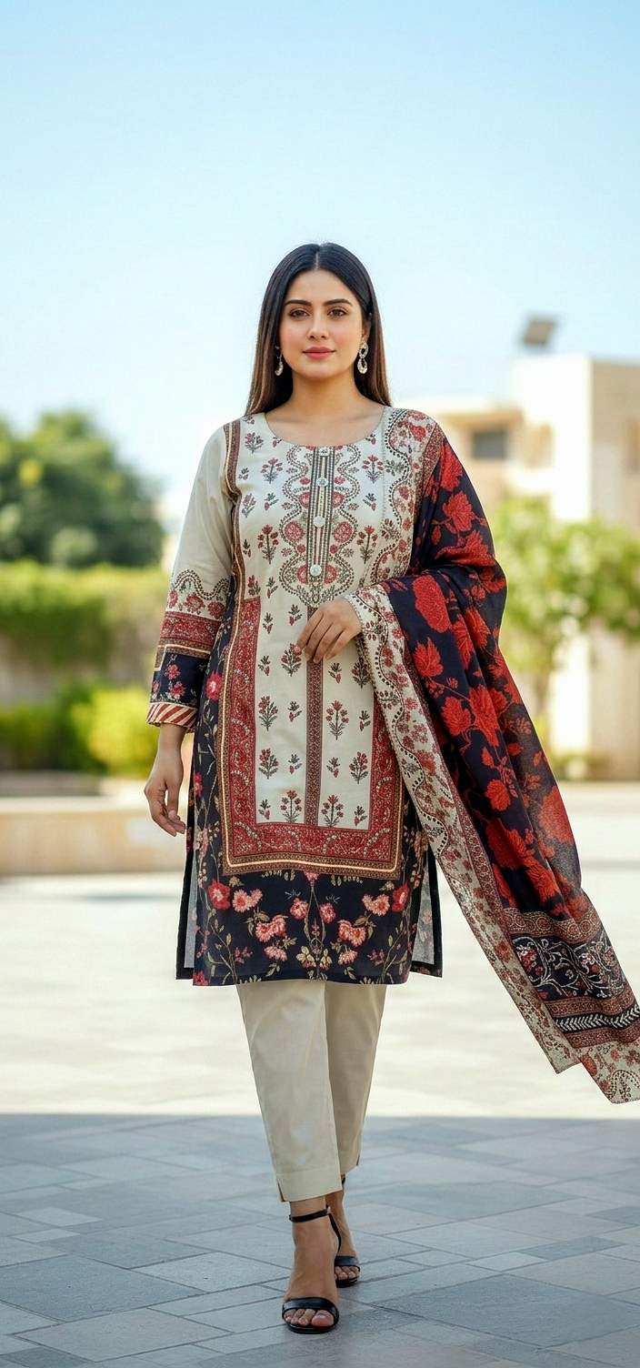 Zafra Floral 3pc (stichted)