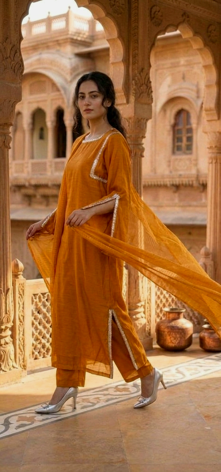 Zard Shafaq 3pc(stichted)