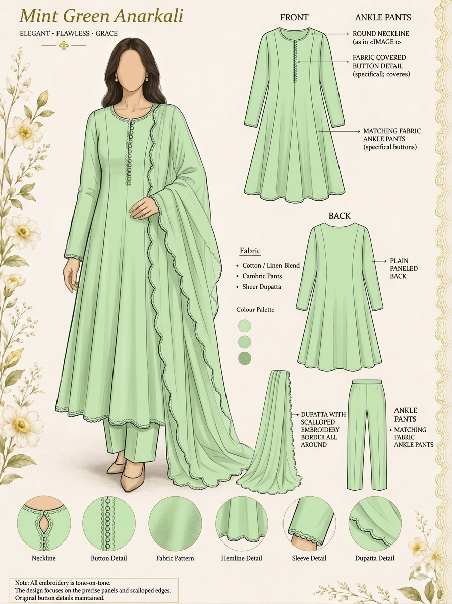 Mint Kalidaar 3pc (summer stichted)