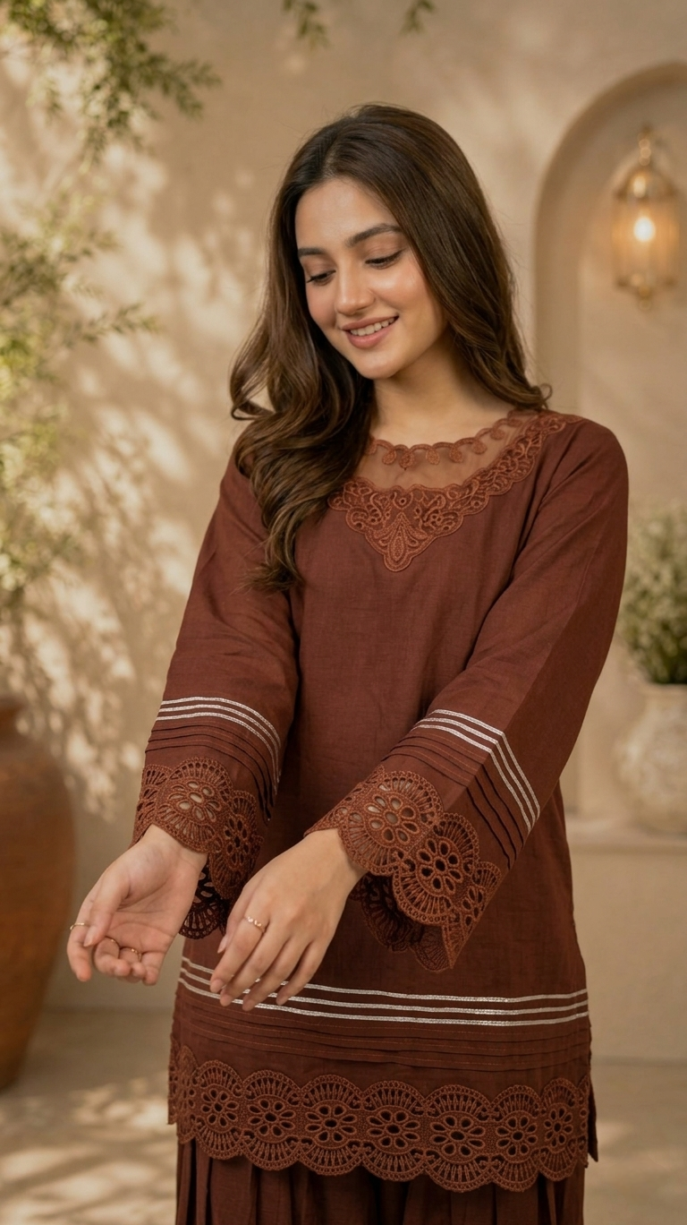 Rustic Brown 3pcs Set(Stichted)