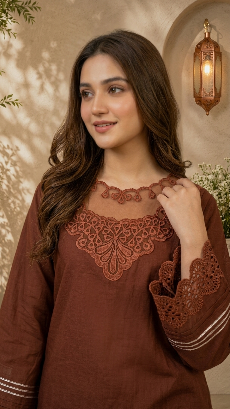 Rustic Brown 3pcs Set(Stichted)