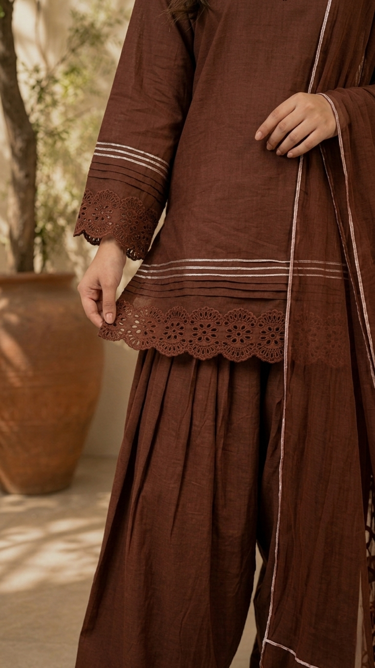 Rustic Brown 3pcs Set(Stichted)