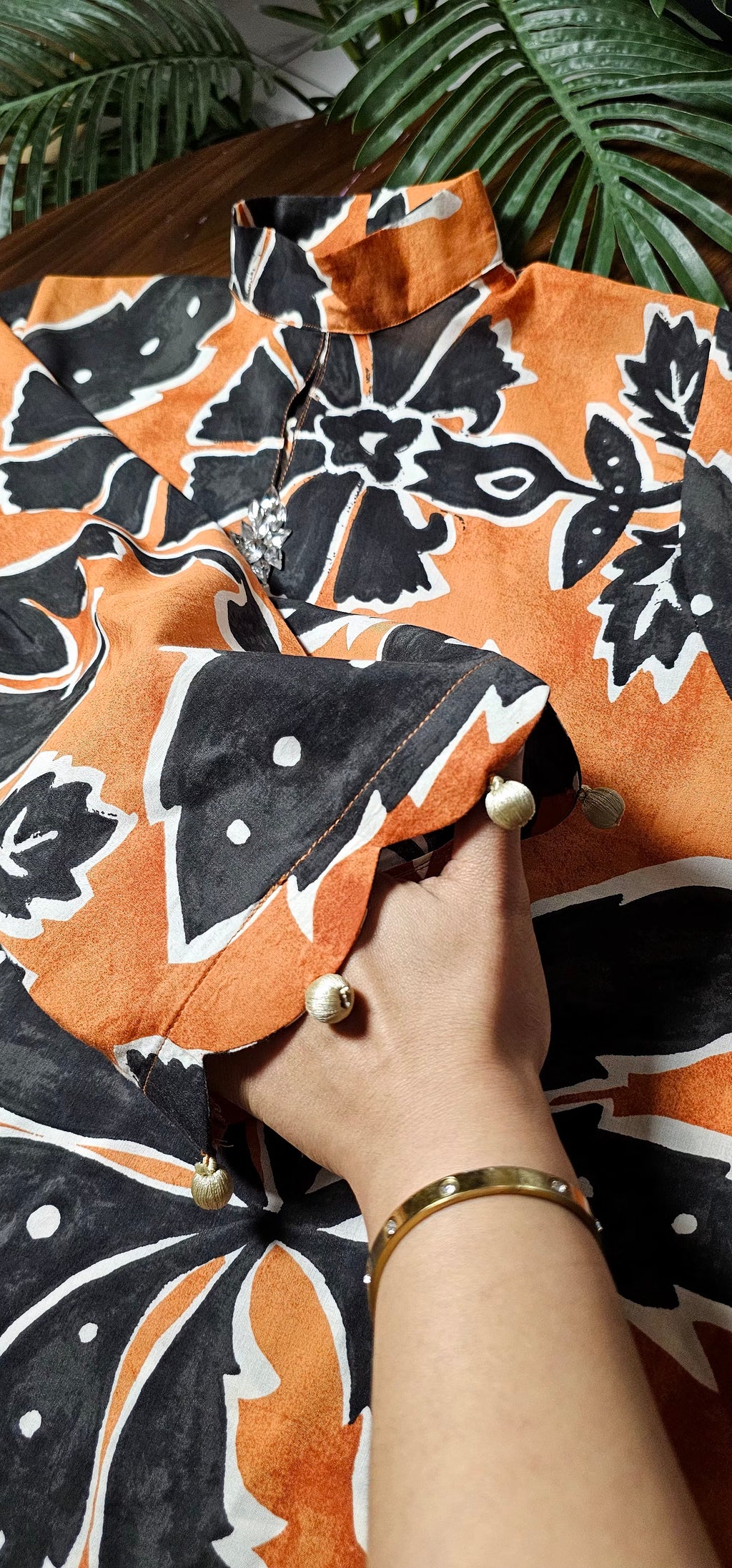 Canvas Bloom" Kaftan (2pc stichted)