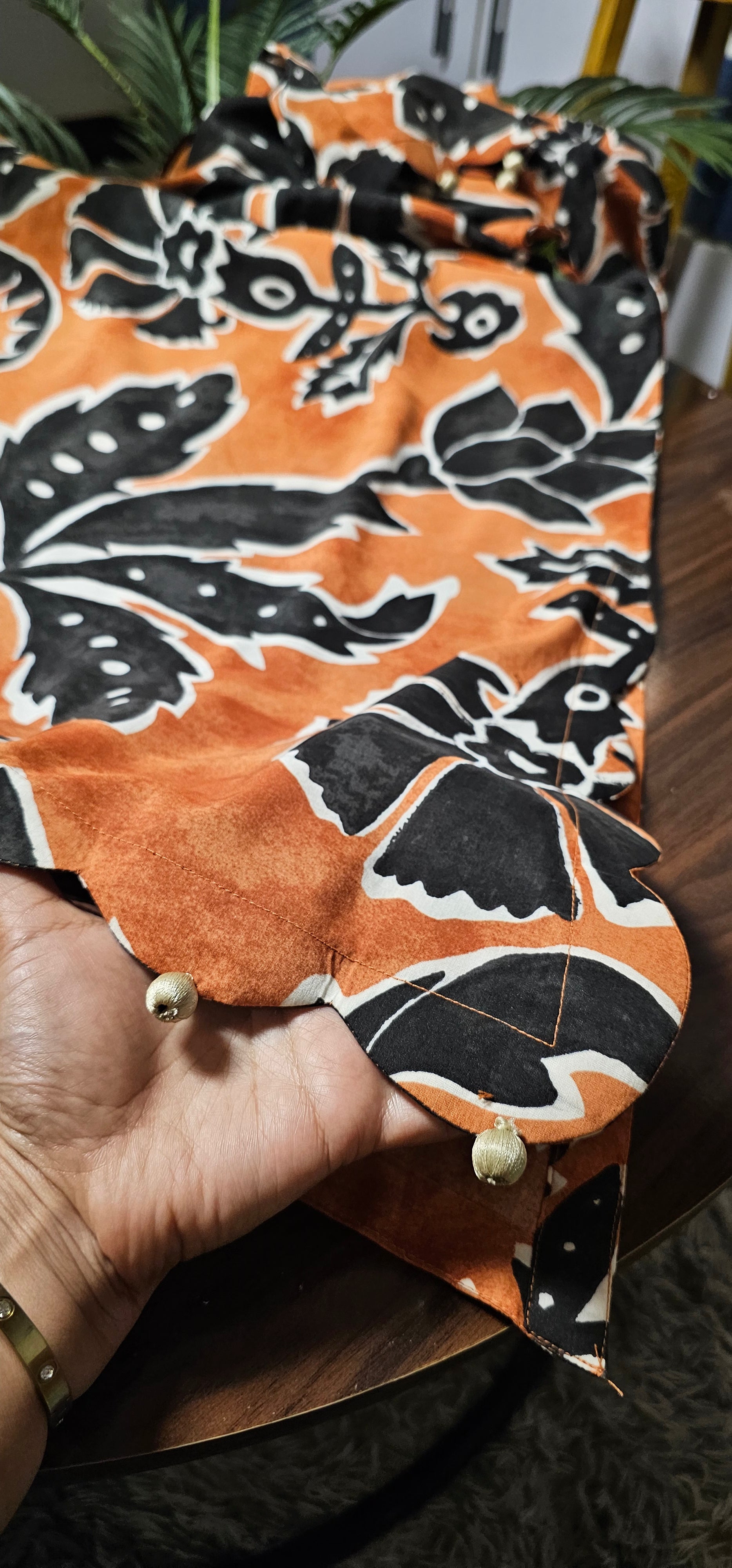 Canvas Bloom" Kaftan (2pc stichted)