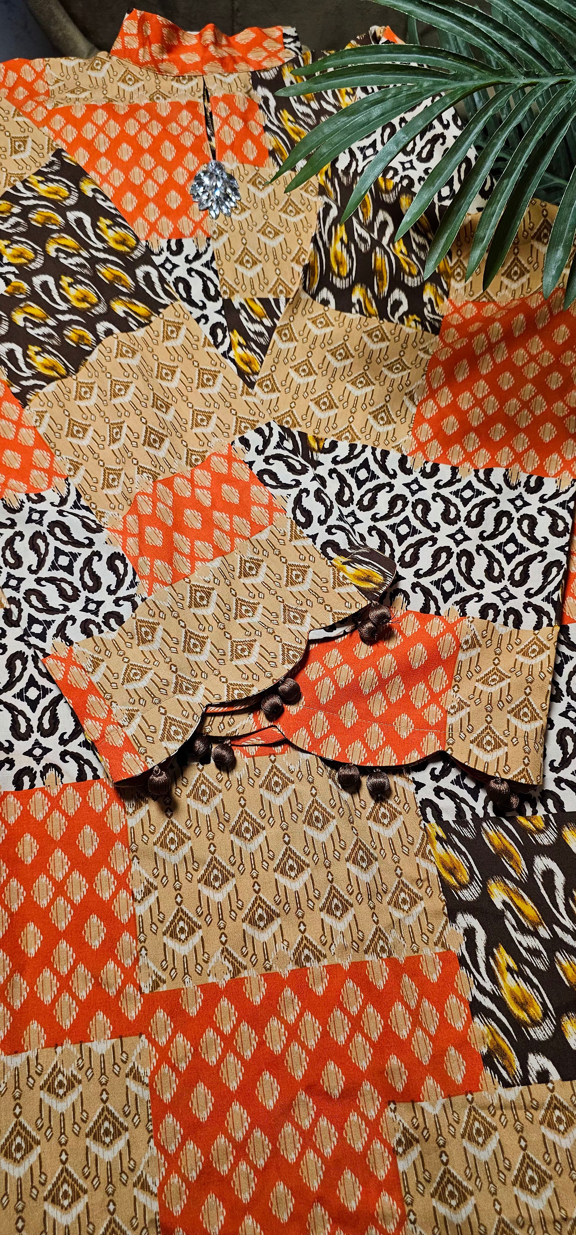 Heritage Patchwork print Kaftan(2pc stichted)