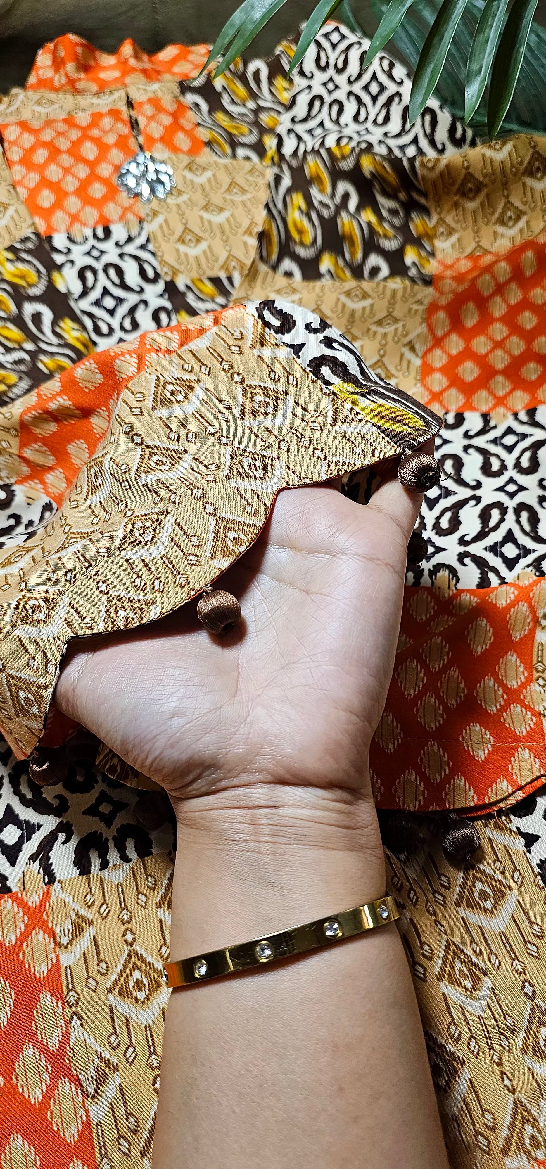 Heritage Patchwork print Kaftan(2pc stichted)