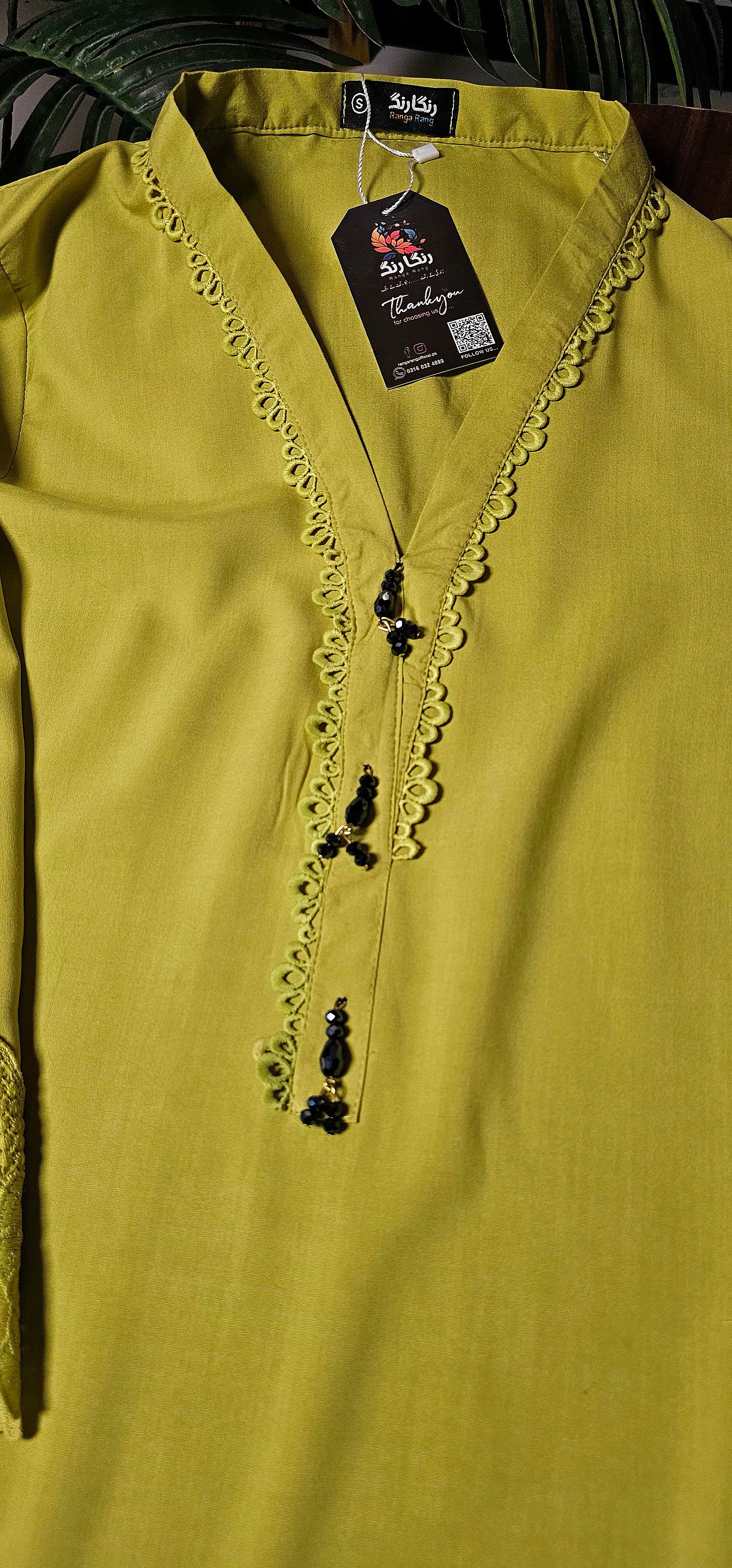 Lime double dye (3pc stichted)