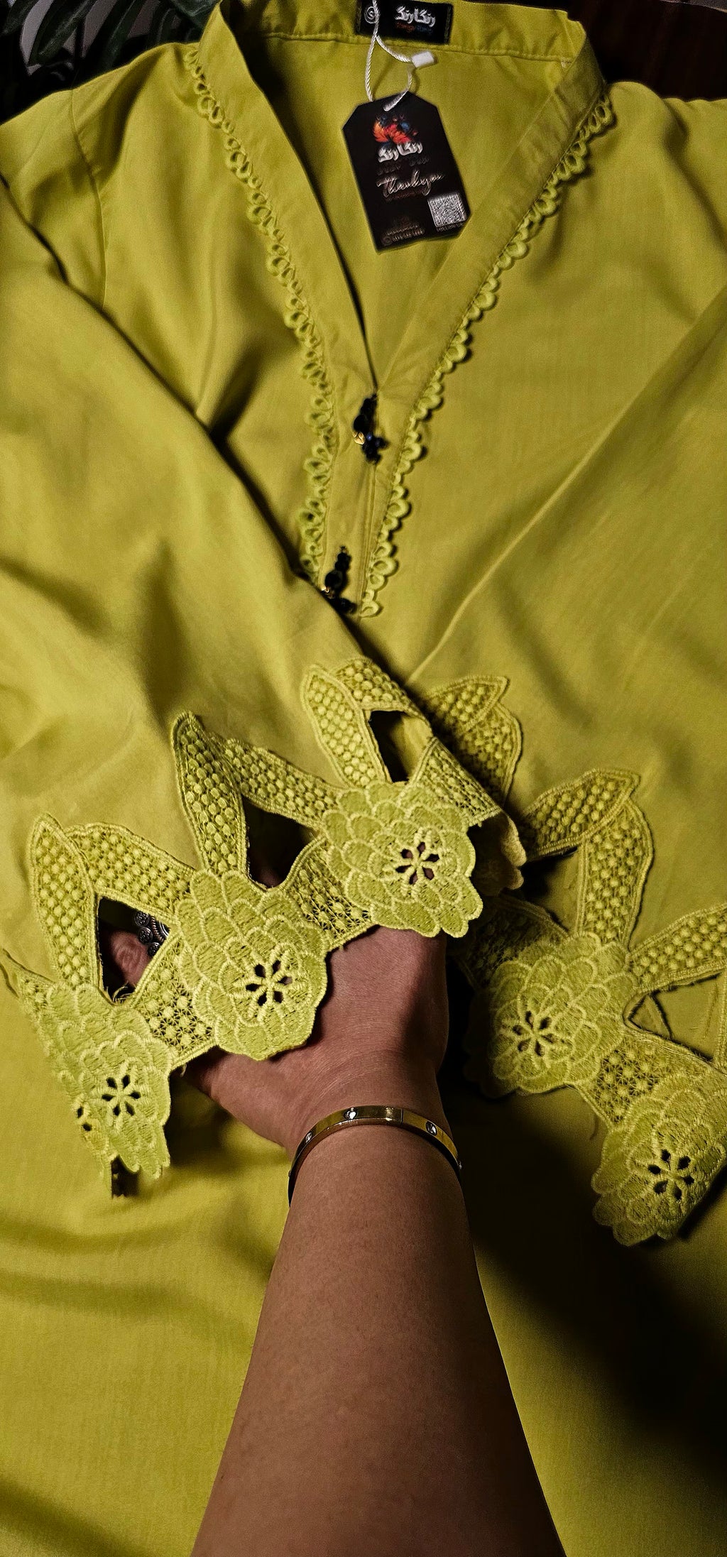 Lime double dye (3pc stichted)