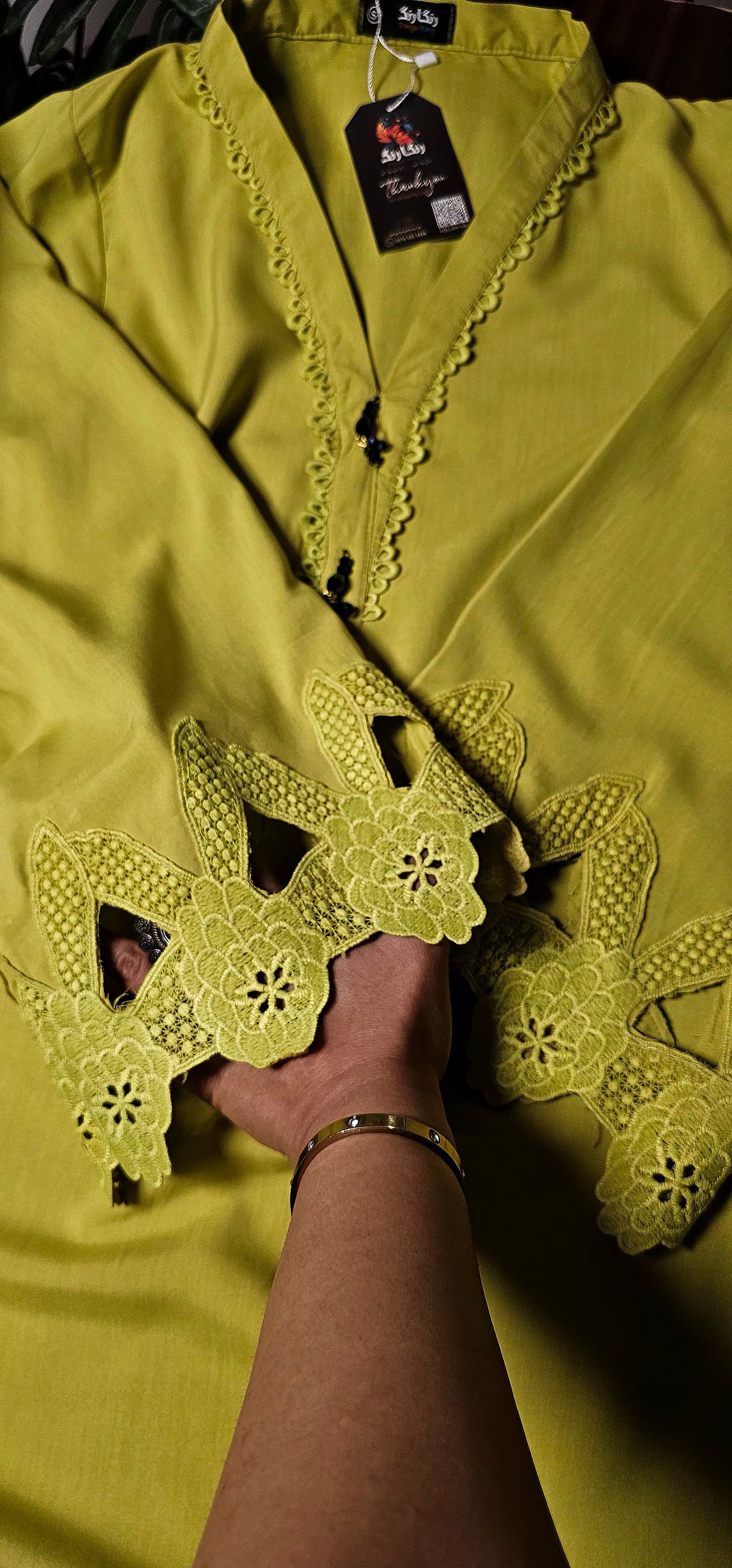 Lime double dye (3pc stichted)