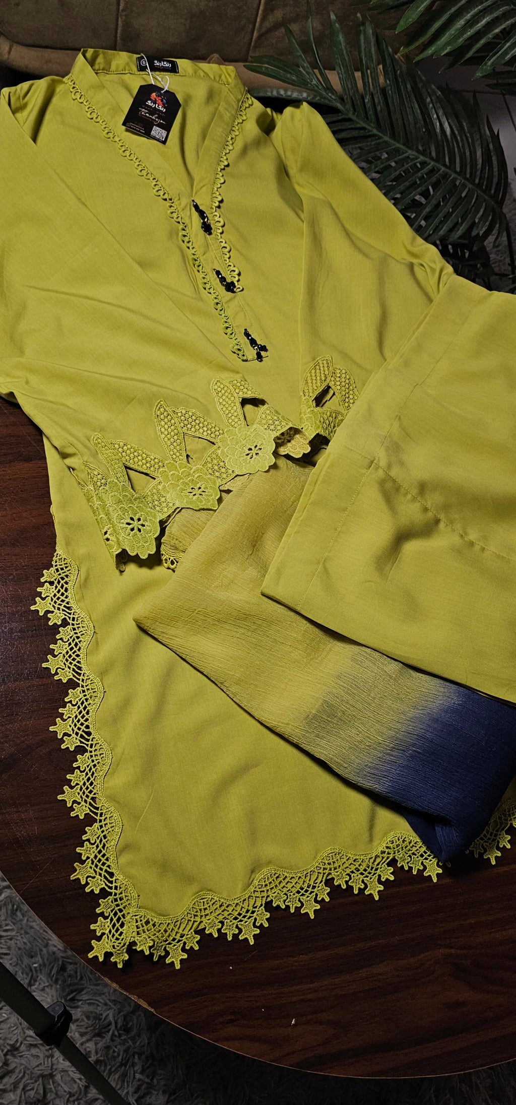 Lime double dye (3pc stichted)