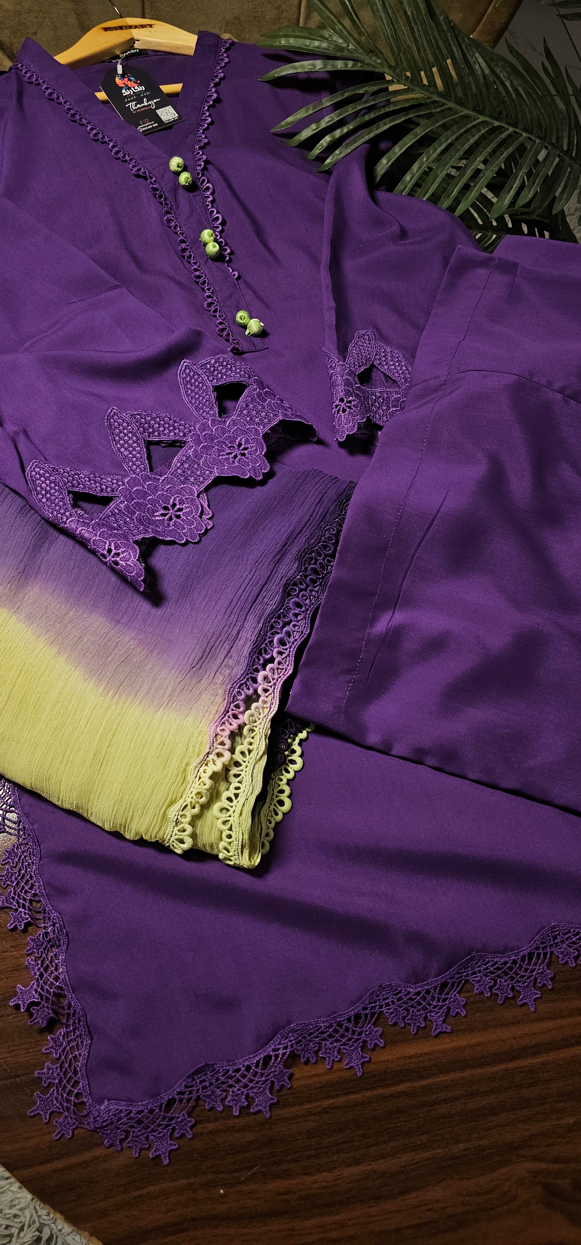 Purple double dye(2pc stichted)