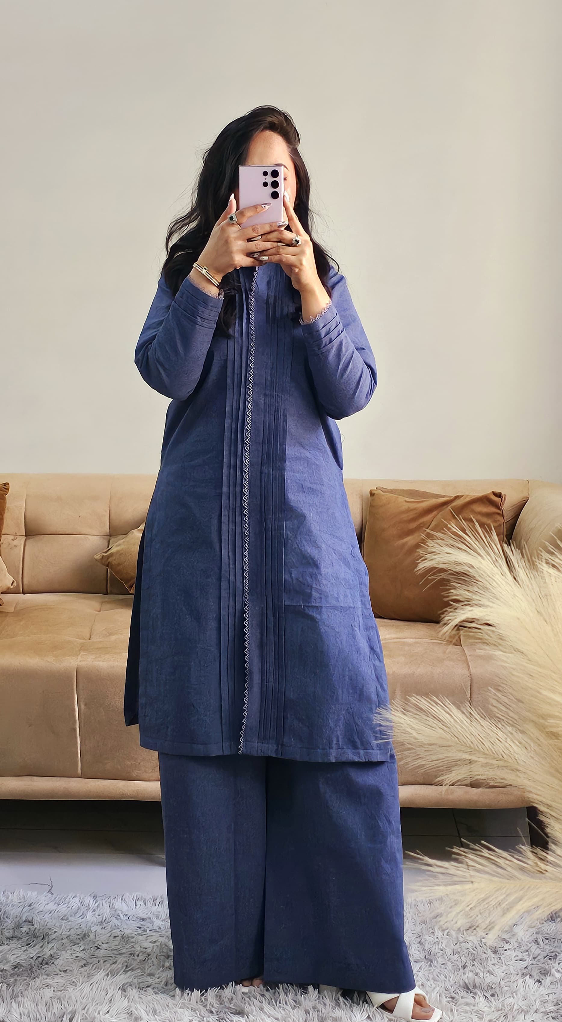 AQUA BLUE KHADDAR  2PC
