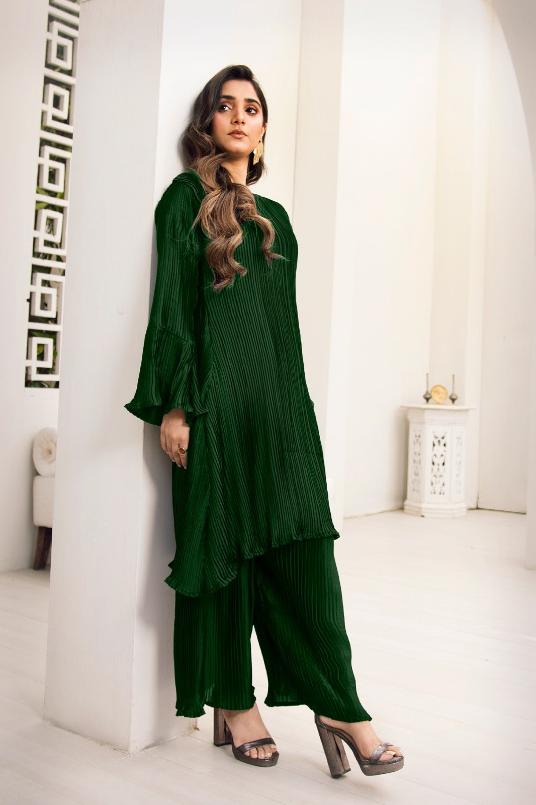 Emerald green western style coo-rd set