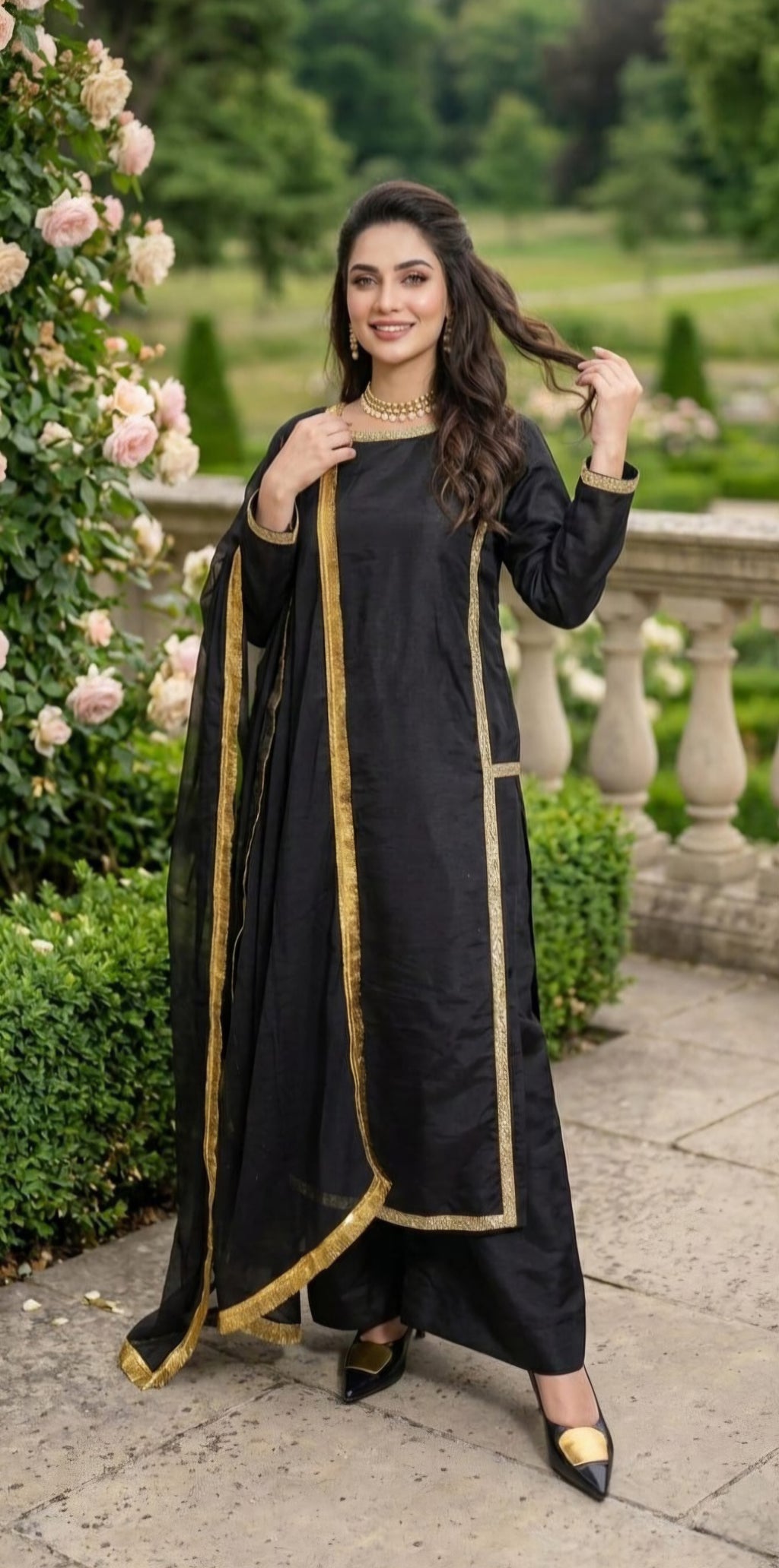 Hania Amir Inspired Black Magic 3pc (stichted)
