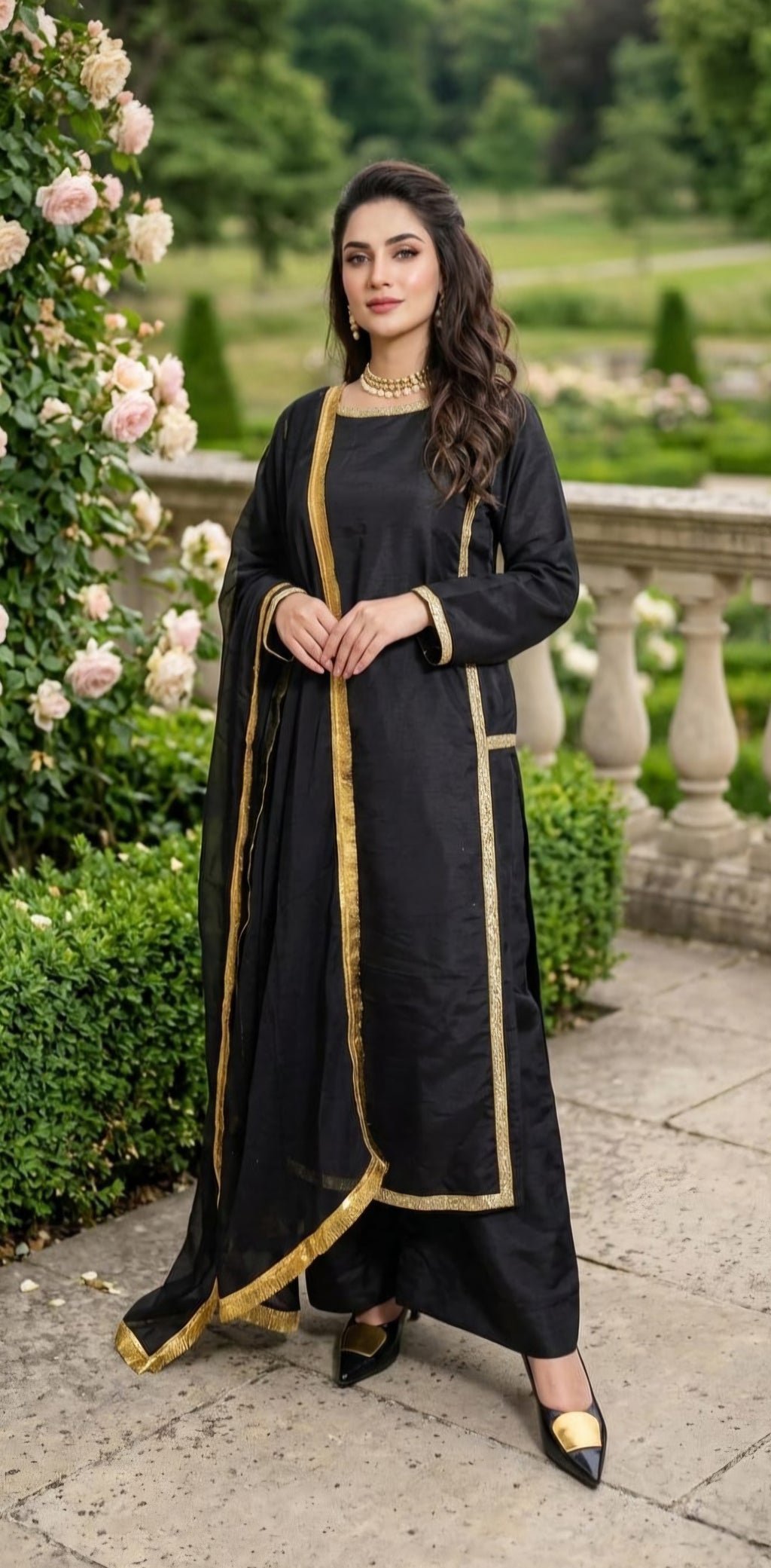 Hania Amir Inspired Black Magic 3pc (stichted)