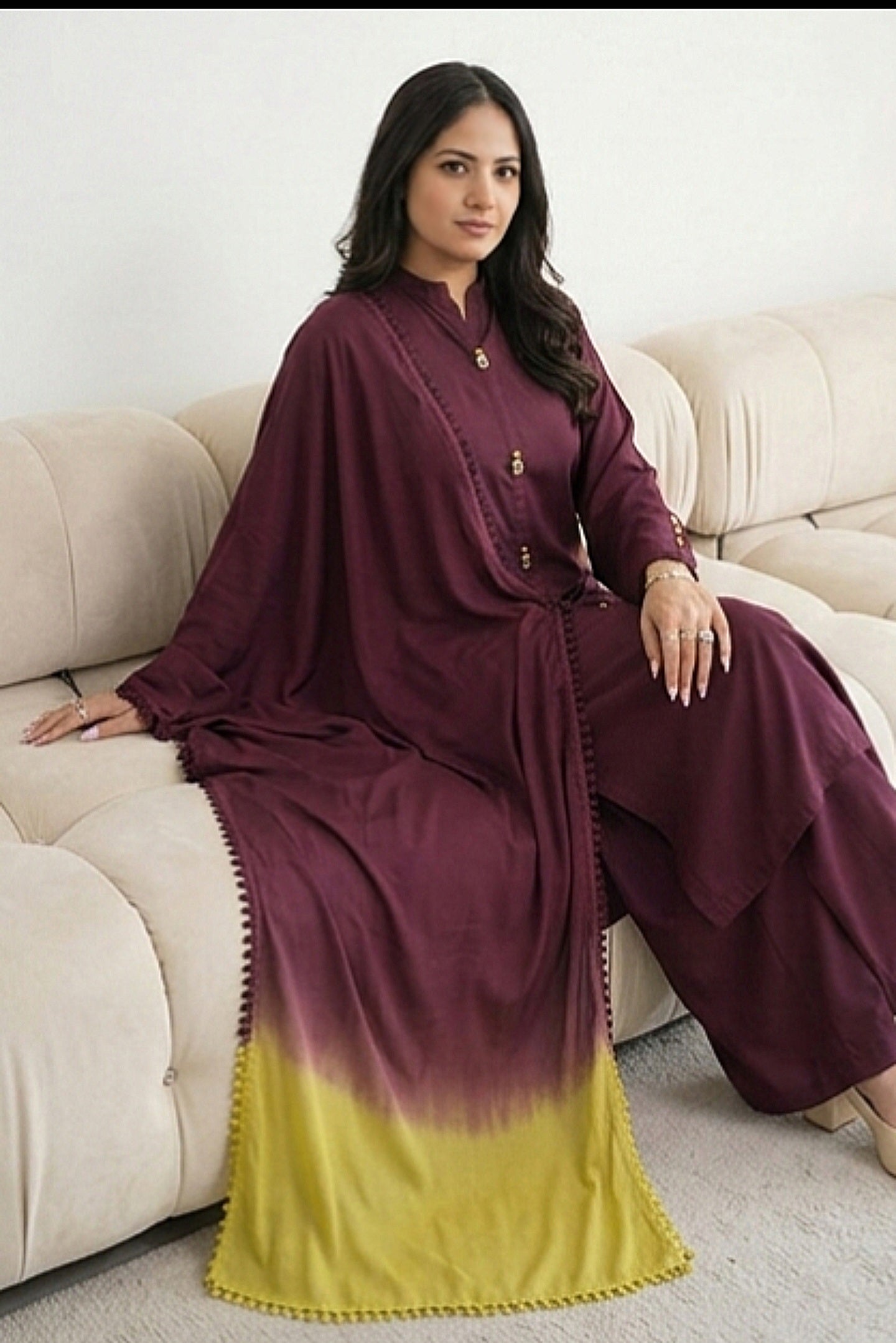 Maroon Ombre 3pc (stichted)