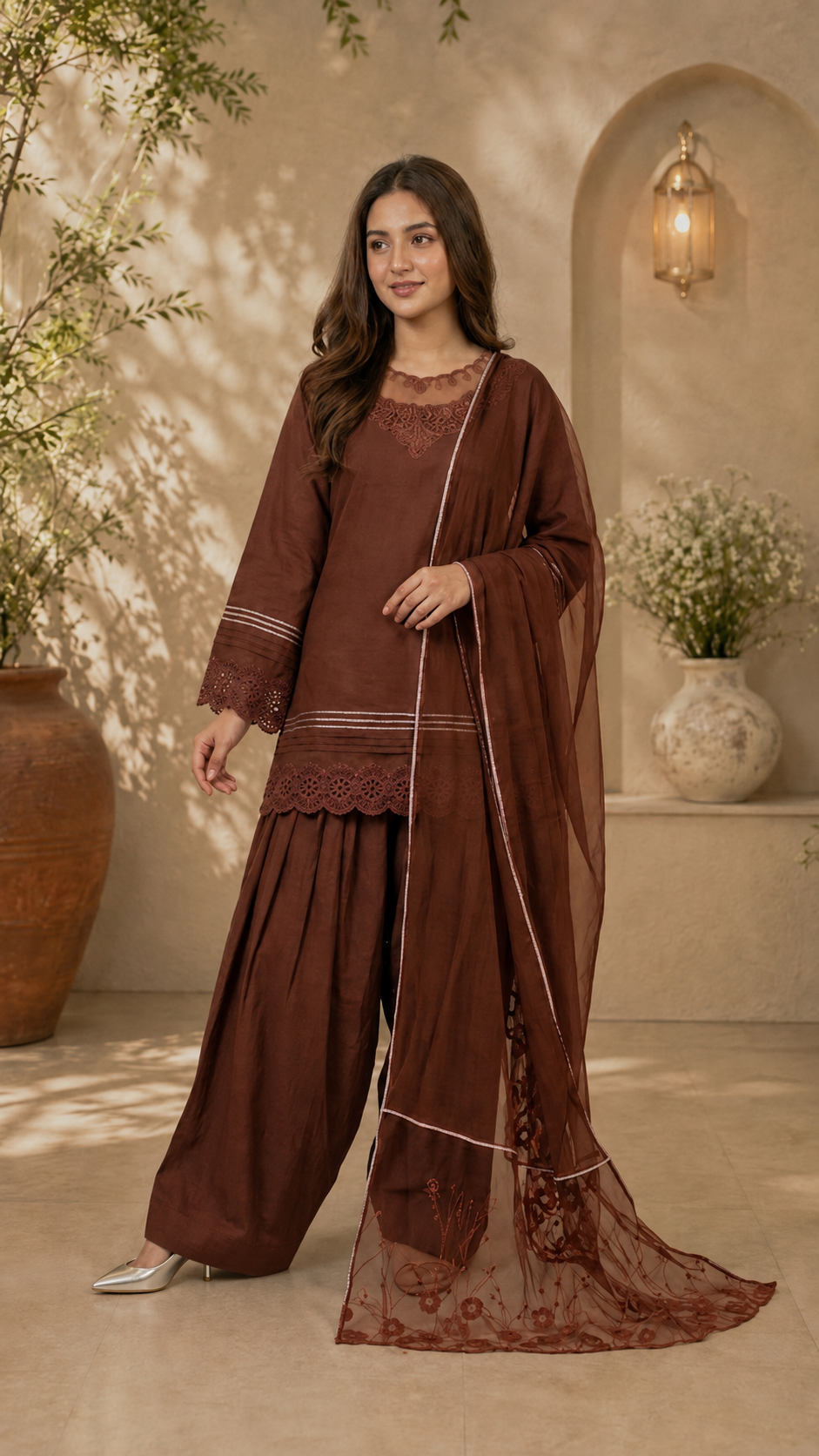 Rustic Brown 3pcs Set(Stichted)