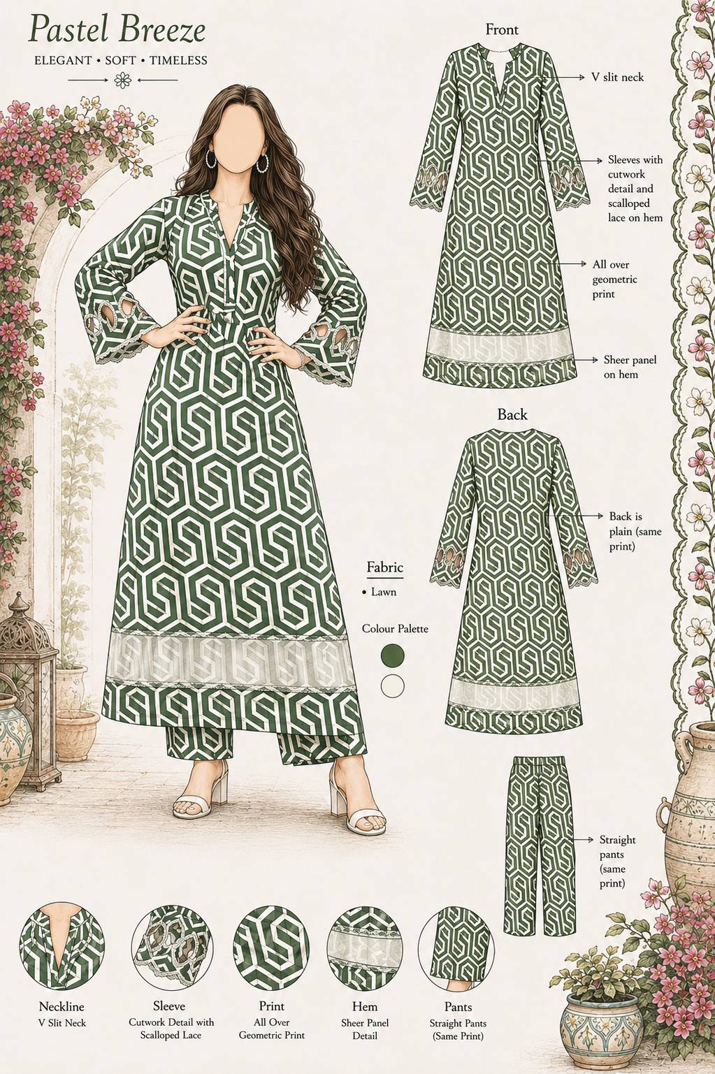 Geometric Grace 2pc (summer stichted)