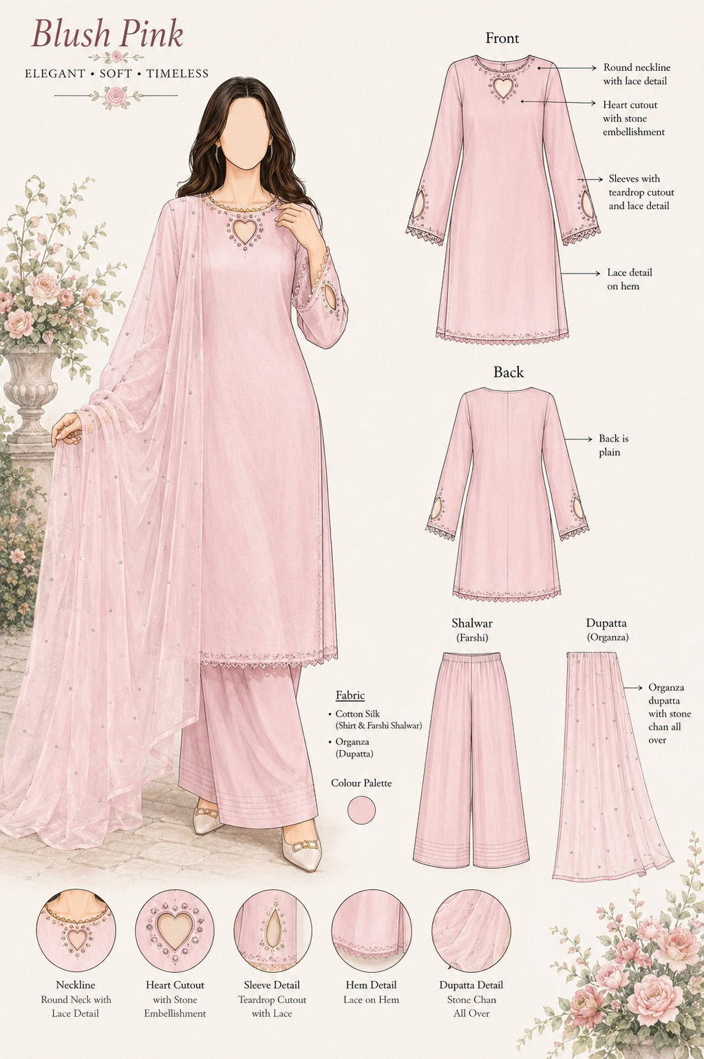 Blush Pink 3pc (stichted)