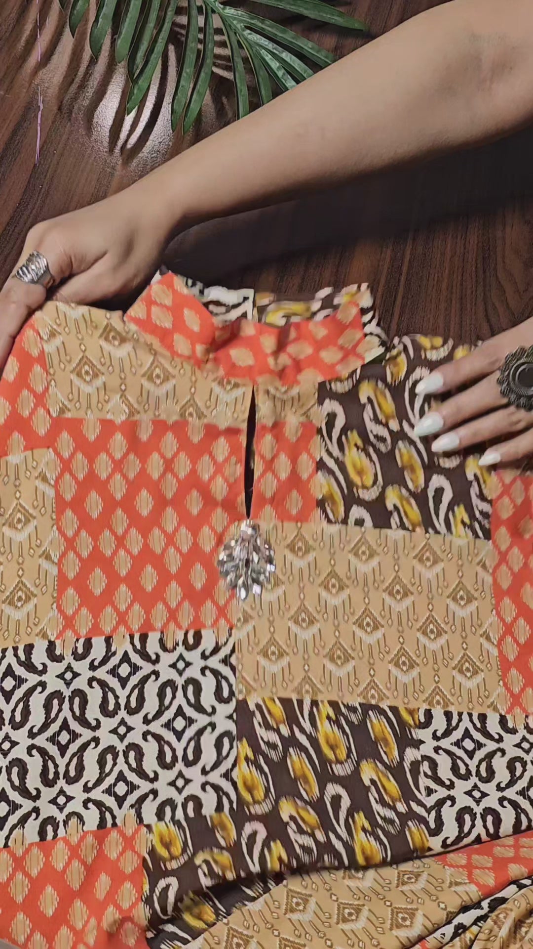 Heritage Patchwork print Kaftan(2pc stichted)