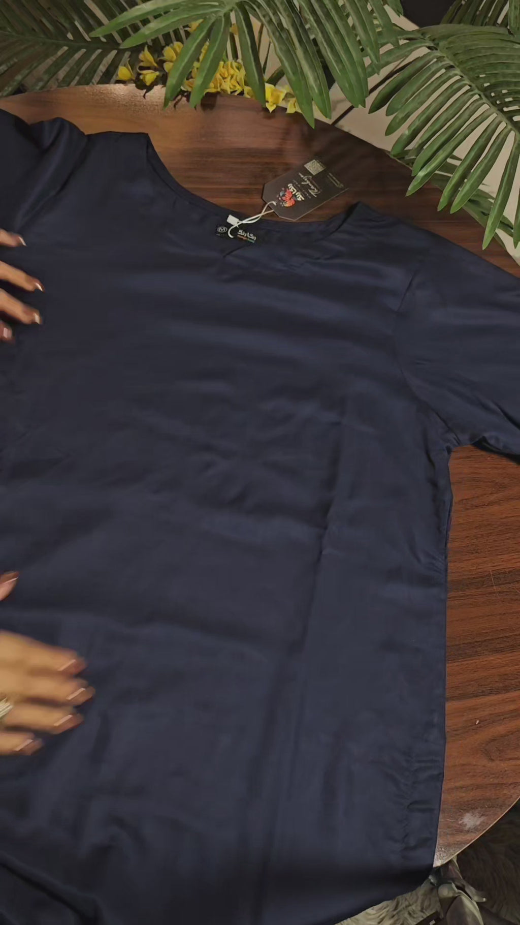 Navy blue Solid cutwork 2pc