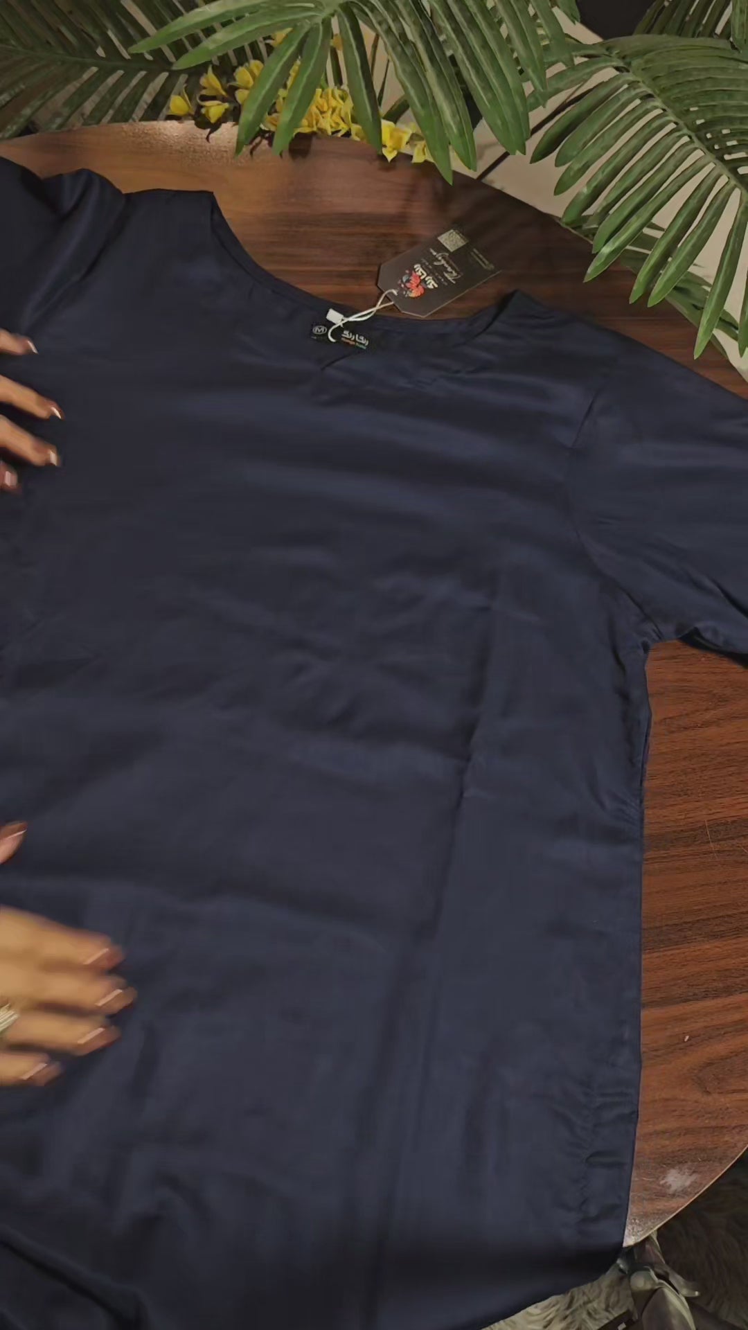 Navy blue Solid cutwork 2pc