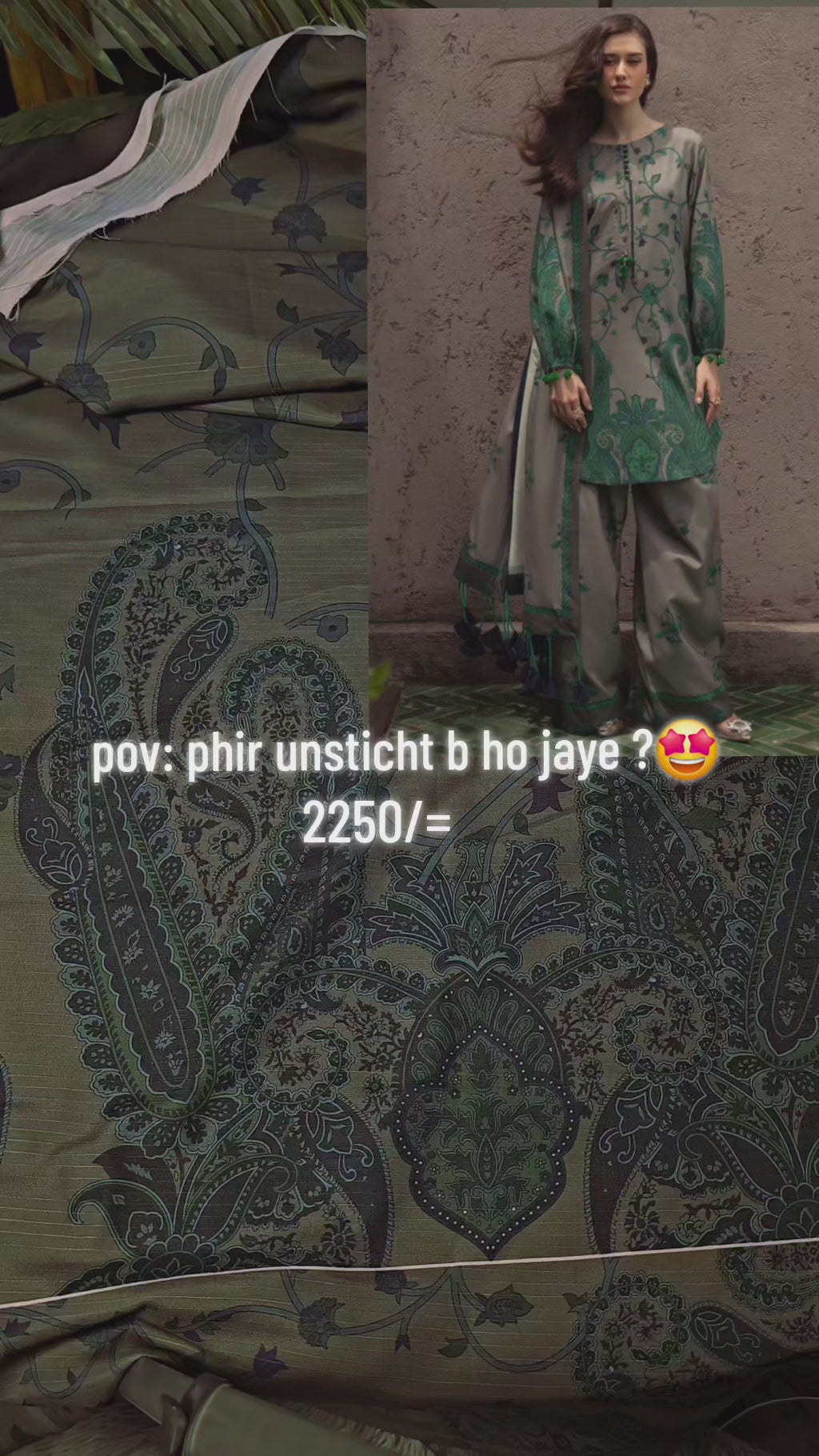 Mehndi carry 3pc(unstichted)