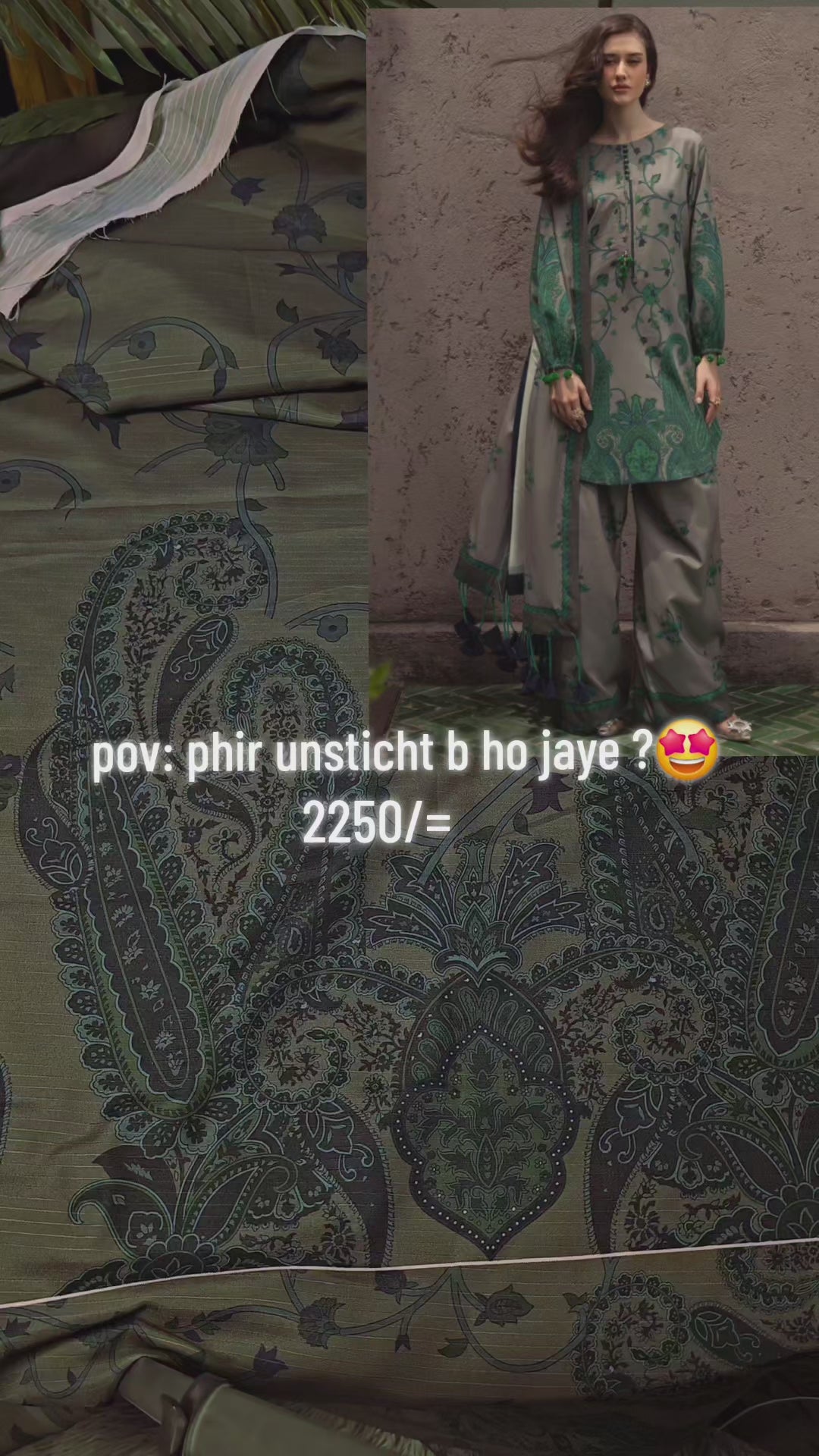 Mehndi carry 3pc(unstichted)