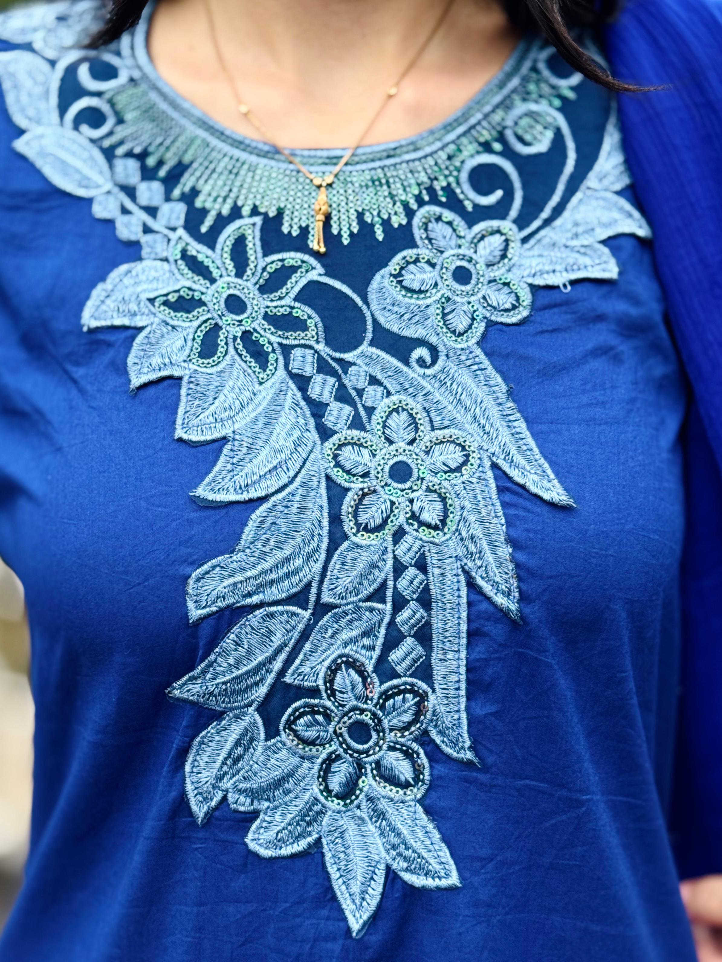 ROYAL AZURE EMBROIDERY 3PC(Stitched)