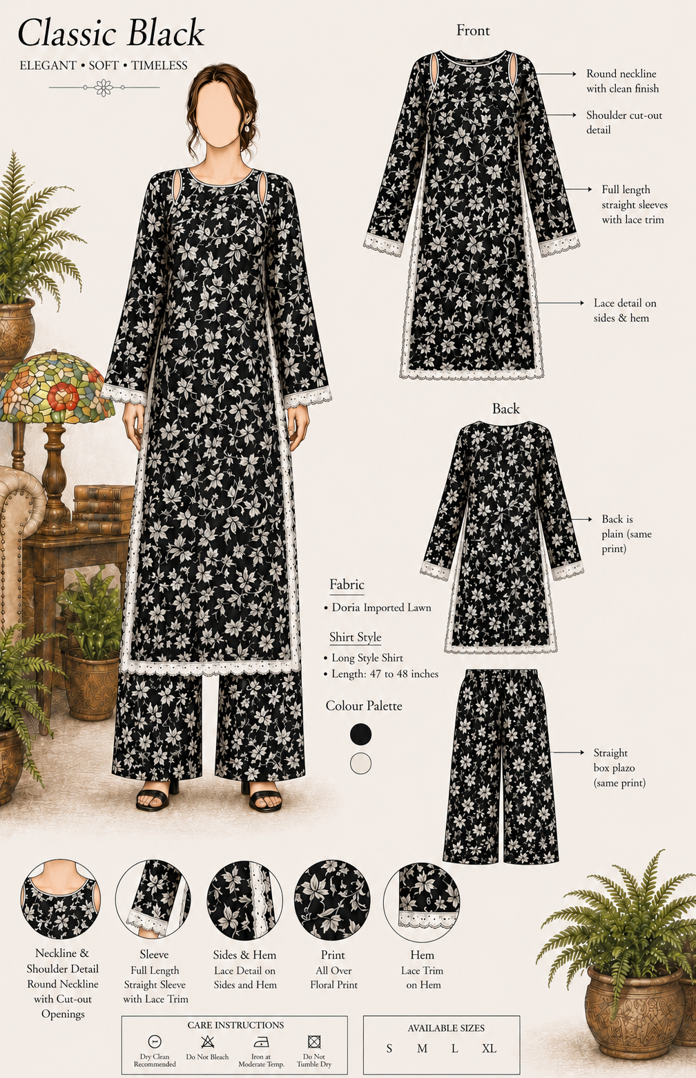 Classic Black  2pc (Stichted)
