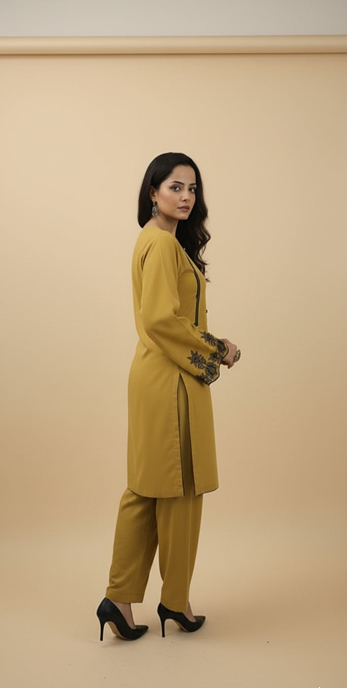 Mustard Noir Embroidered 2pc(Stitched)