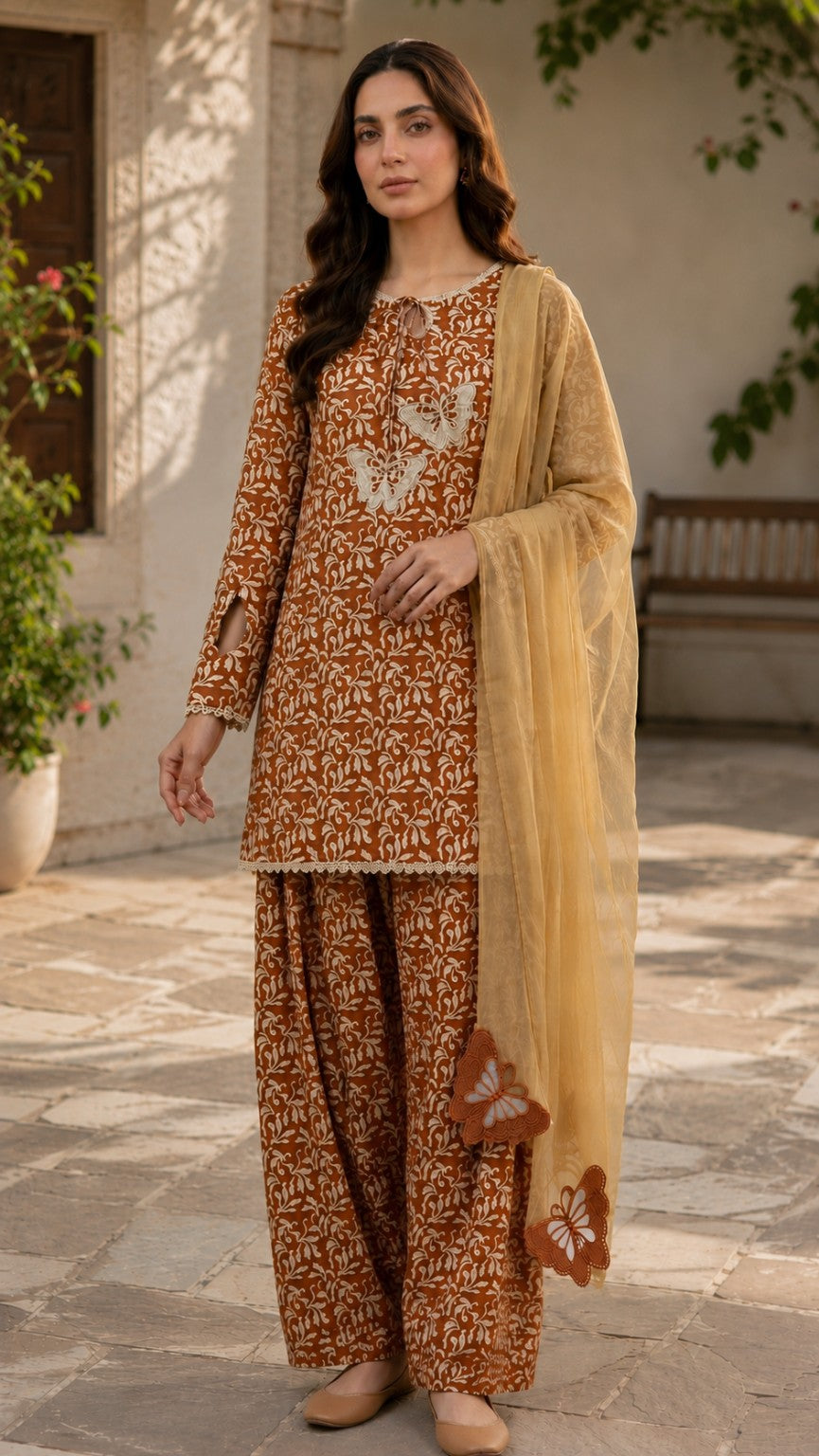 Rust Butterfly  3pc (stichted)