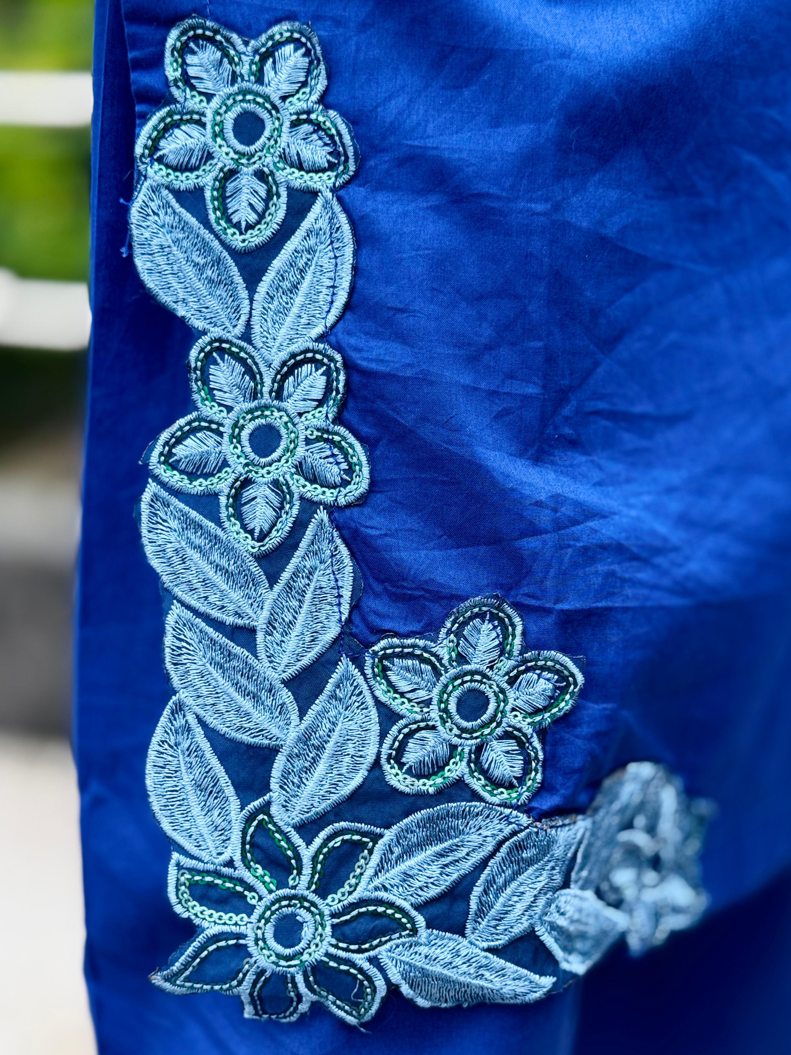 ROYAL AZURE EMBROIDERY 3PC(Stitched)