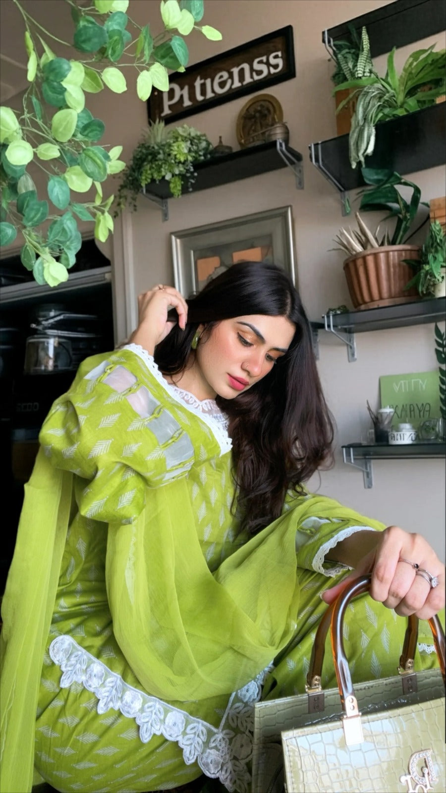DHANI GREEN SOLID 3PC