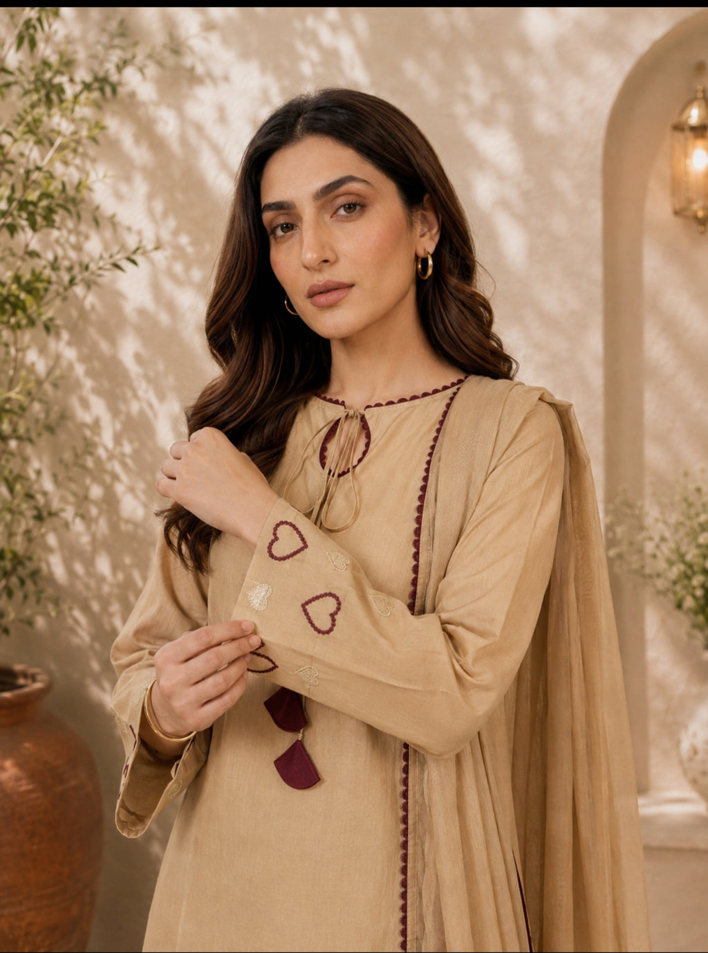 Maroon Heart 3pc (Stichted)