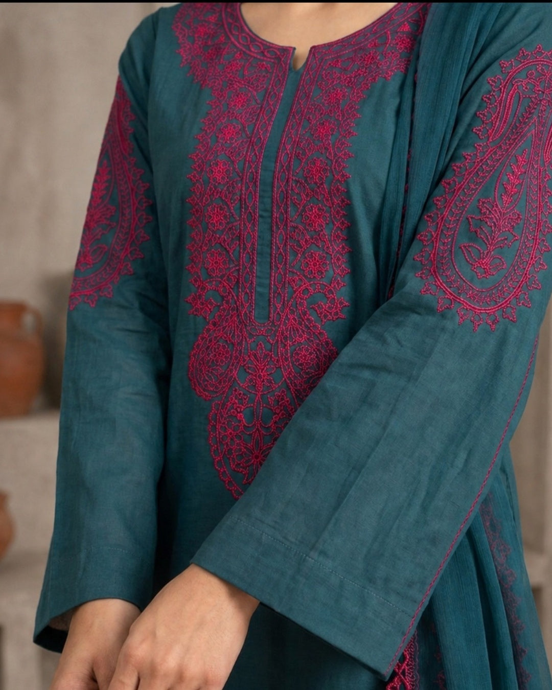 Teal Fuchsia Bloom 3pc (Stichted)