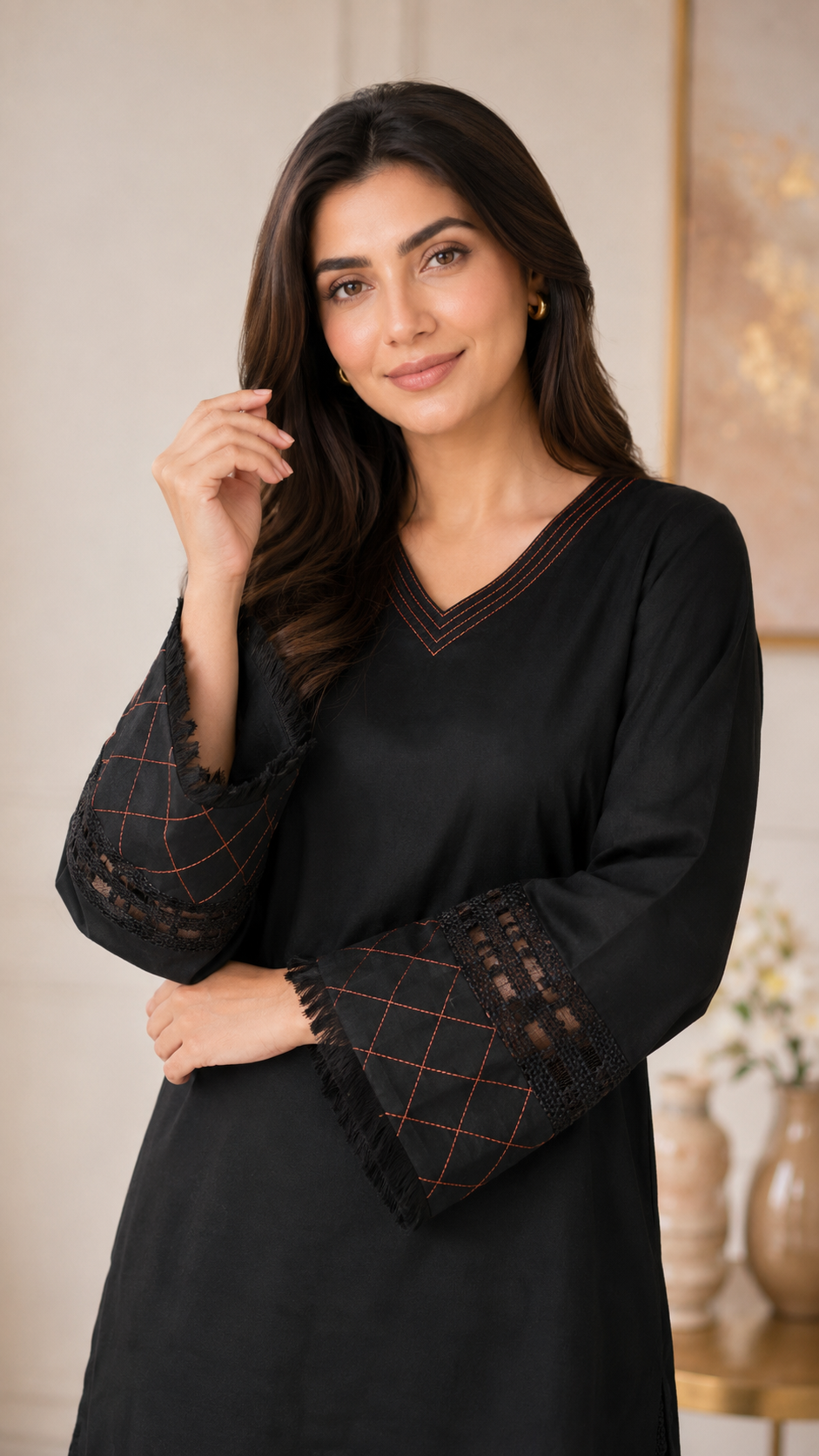 Black printed Shalwar 2pc (stichted)