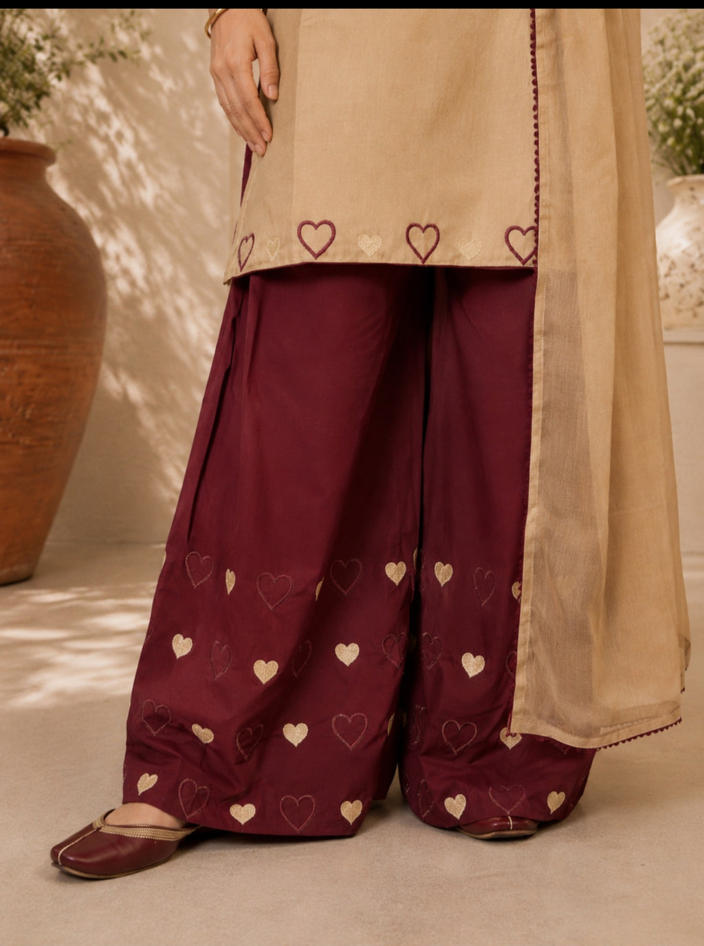 Maroon Heart 3pc (Stichted)