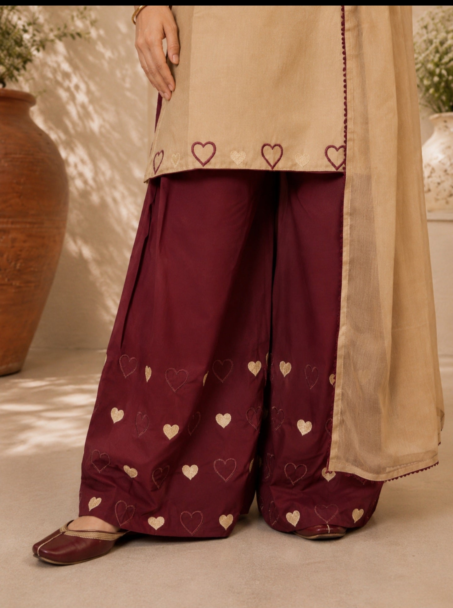 Maroon Heart 3pc (Stichted)
