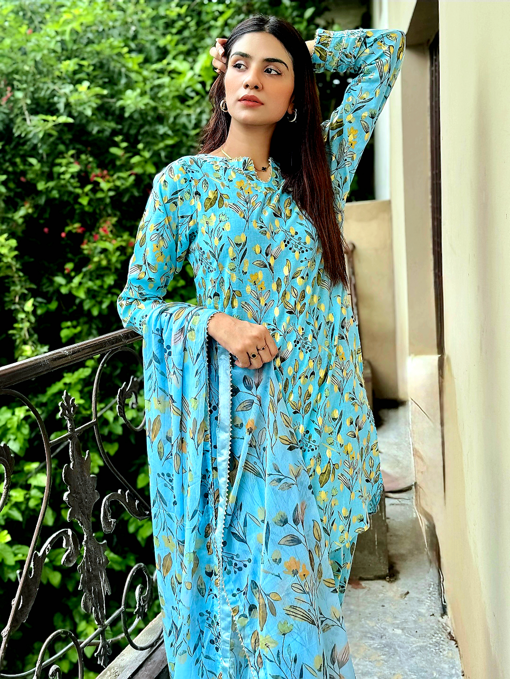 SKY LEAF SAME PRINT 3PC