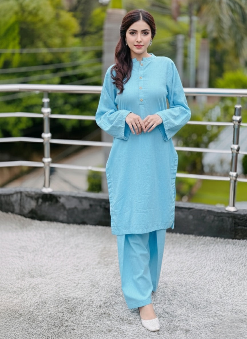 Peace Blue 2pc (Stitched)